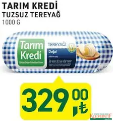 TARIM KREDİ TUZSUZ TEREYAĞ 1000 G